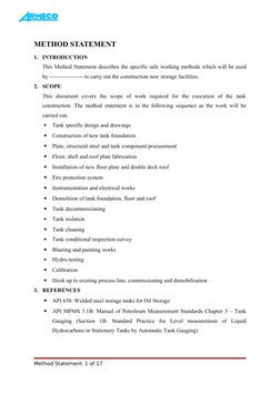 Method Statement for Tank Construction | PDF | Welding | Construction