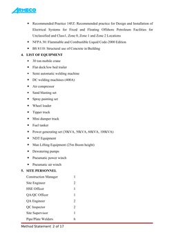 Method Statement for Tank Construction | PDF | Welding | Construction
