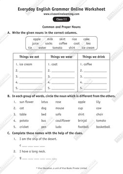 Class 2 English Grammar Worksheet | PDF | Grammatical Gender | English