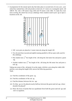 4
5
All Rights Reserved
7. In preparation for the annual sports day that takes place in second term of every year , your
scho