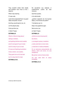 Creado por @immissweirdo 
They wouldn't shake their heads 
and question how much of this I 
deserve. 
What I was wearing, 
If