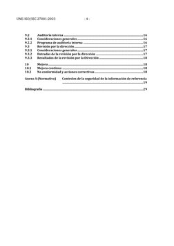 UNE-ISO/IEC 27001:2023 
- 4 - 
9.2 
Auditoría interna .......................................................................