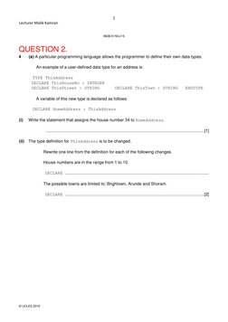 A Level Computer Science Past Papers | PDF | Pointer (Computer ...