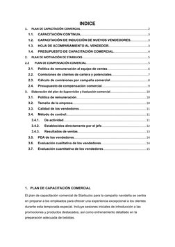 INDICE
1.
PLAN DE CAPACITACIÓN COMERCIAL..................................................................................2
1