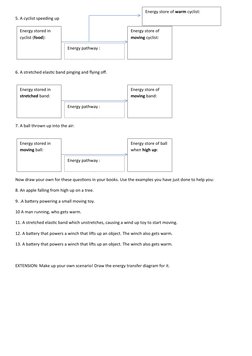 5. A cyclist speeding up
6. A stretched elastic band pinging and flying off. 
7. A ball thrown up into the air:
Now draw your