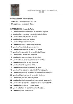 CURSO BIBLICO. ANTIGUO TESTAMENTO 
INDICE 
 
______________