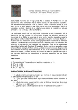 CURSO BIBLICO. ANTIGUO TESTAMENTO 
LECCIÓN 1. La Biblia, Pa