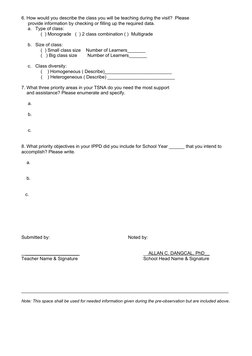 Pre- and Post-Observation Forms Guide | PDF | Teachers | Learning