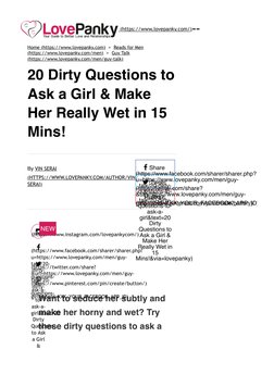 20 Dirty Questions to Turn Her On | PDF | Human Sexuality | Intimate ...