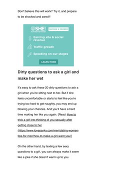 20 Dirty Questions to Turn Her On | PDF | Human Sexuality | Intimate ...