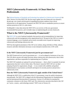 NIST Cybersecurity Framework Cheat Sheet | PDF | Computer Security ...