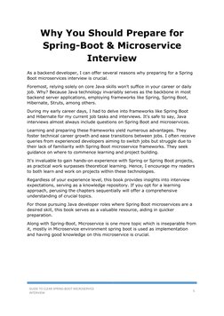 GUIDE TO CLEAR SPRING-BOOT MICROSERVICE 
INTERVIEW 
5 
 
Why You Should Prepare for 
Spring-Boot & Microservice 
Intervie