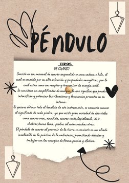DE CUARZO
DE CUARZO
 Consiste en un mineral de cuarzo suspendido en una cadena o hilo, 
el cual es conocido por su alta vibra