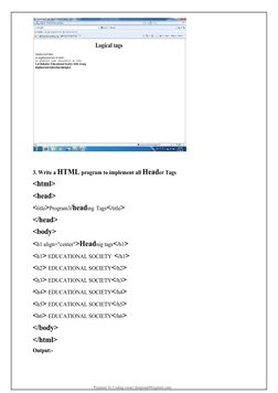 Web Technology Lab Programs for 4th Sem | PDF | Java Script | Html Element