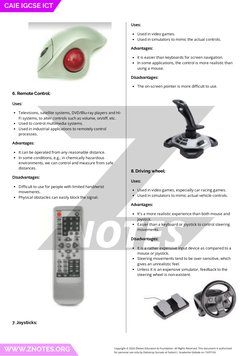 6. Remote Control:
Uses:
Televisions, satellite systems, DVD/Blu-ray players and Hi-
Fi systems, to alter controls such as vo