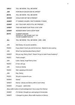 Grease Musical Script R Grease Musical Script and Songs | PDF