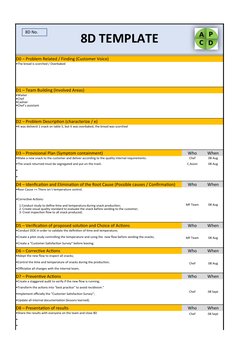 8D Problem Solving Template Guide | PDF