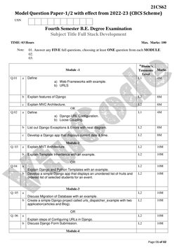 21CS62 
Page 01 of 02 
 
Model Question Paper-1/2 with effect from 2022-23 (CBCS Scheme) 
 
USN