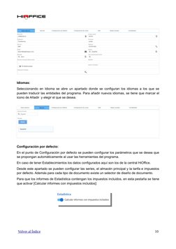 Idiomas:
Seleccionando en Idioma se abre un apartado donde se configuran los idiomas a los que se
pueden traducir las entidad