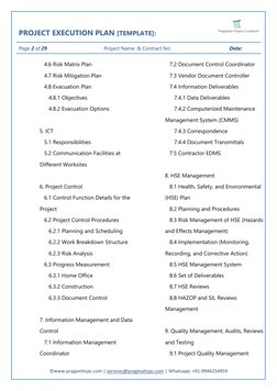 Project Execution Plan Template | PDF | Project Management | Risk