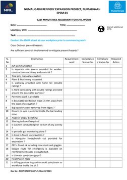 Last Minute Risk Assessment Template | PDF | Safety | Occupational ...