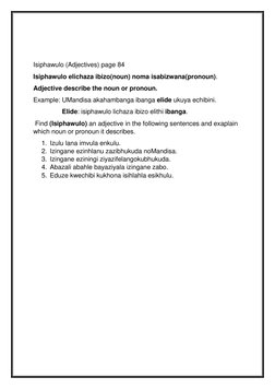 Grade 7 IsiZulu Weekly Activities | PDF | Linguistic Typology | Syntax