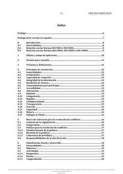 - 3 - 
UNE-ISO 10003:2018 
Índice 
Prólogo ................................................................................