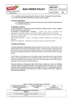 Bad Order Policy Overview | PDF | Business