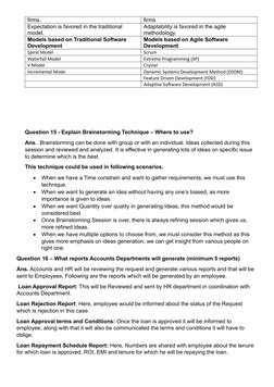 firms.
firms
Expectation is favored in the traditional 
model.
Adaptability is favored in the agile 
methodology.
Models base
