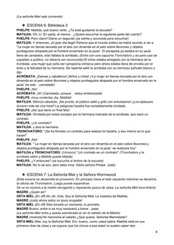 (La señorita Miel sale corriendo)
❖ESCENA 6: Biblioteca 2
PHELPS: Matilda, qué bueno verte. ¿Te está gustando la escuela?
MAT