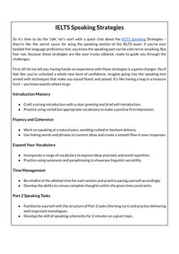 IELTS Speaking Strategies Guide | PDF | International English Language ...