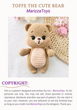 Toffe the Cute Bear Crochet Pattern | PDF | Crochet | Yarn