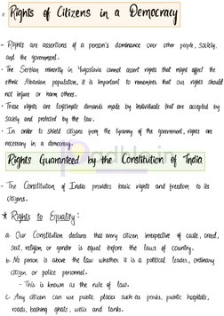 Class 9 Democratic Rights Notes | PDF