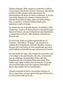 Tiempo después, Billy empieza a enfermar y fallece 
en las manos del doctor Livesey. Entonces Jim decide
ocultar el cofre por