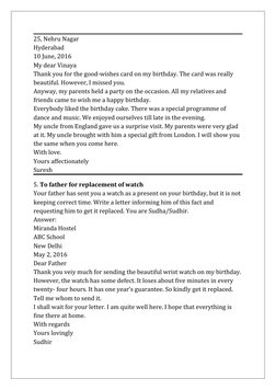 25, Nehru Nagar
Hyderabad
10 June, 2016
My dear Vinaya
Thank you for the good-wishes card on my birthday. The card was really