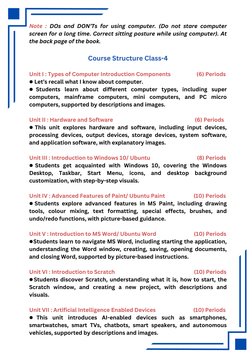 Note : DOs and DON’Ts for using computer. (Do not stare computer
screen for a long time. Correct sitting posture while using