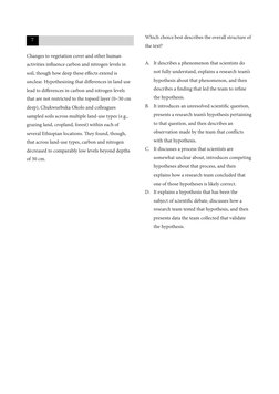 Changes to vegetation cover and other human 
activities influence carbon and nitrogen levels in 
soil, though how deep these