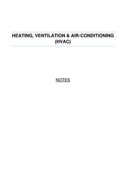  
HEATING, VENTILATION & AIR-CONDITIONING 
(HVAC) 
 
 
 
 
NOTES 
 
 
 
 
 
 
 
