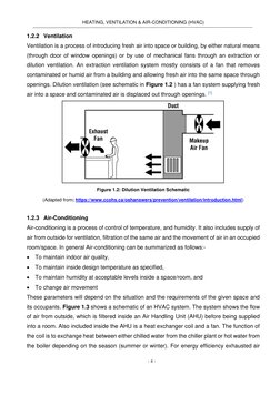- 4 - 
 
HEATING, VENTILATION & AIR-CONDITIONING (HVAC) 
1.2.2 Ventilation 
Ventilation is a process of introducing fresh a