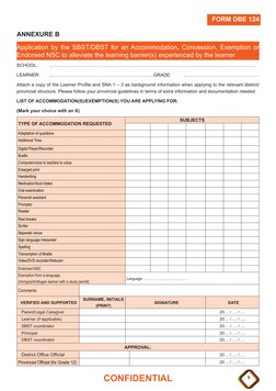 Sp124 Form DBE 124 Accommodation Application Form | PDF