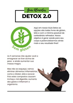 DETOX 2.0
Guia Alimentar
Aqui em nosso Guia Detox as
opções são todas livres de glúten,
leite e com o mínimo possível de
carb