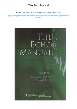 The Echo Manual 3rd Edition PDF Download | PDF | Echocardiography