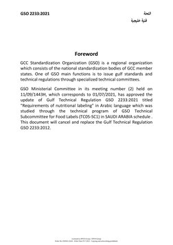 GSO 2233:2021 Nutritional Labeling Standards | PDF | Nutrition Facts ...