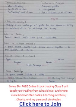 Free Stock Note Free Handwritten Trading Notes Class | PDF | Stocks | Money