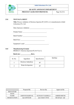 Method Validation Injection List Dextrose Injection Process Validation Protocol | PDF | Quality ...