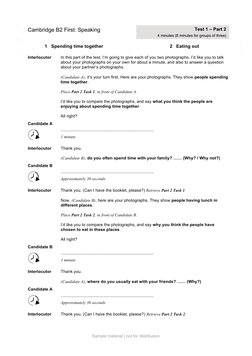 B2 First Speaking Exam Practice Tests | PDF | Human Communication ...