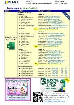 Mr Long's Grade 12 CAT Exam Guide | PDF | Databases | Computer Network