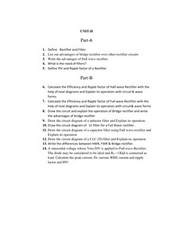 EDC Important Questions and Concepts | PDF | Field Effect Transistor ...