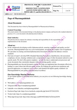Disinfection Validation Protocol for Minncare and Bacillocid | PDF ...
