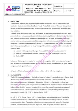 Disinfection Validation Protocol for Minncare and Bacillocid | PDF ...